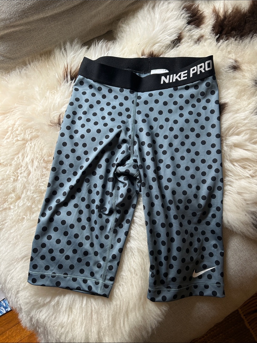 Nike Women’s Grey bike shorts with Black Polka Dots